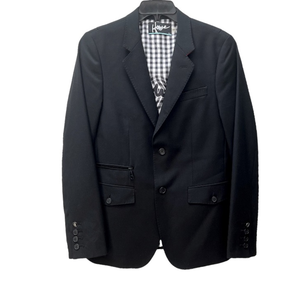 Howe House of Howe Black Blazer Sports Jacket with Check Lining Men’s Size 38